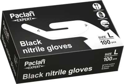 Image de Gants en nitrile noir taille L 100pcs