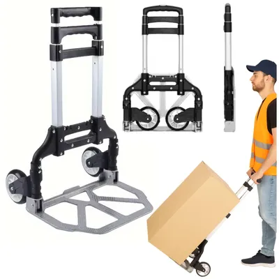 Immagine prodotto di Carrello da trasporto da magazzino in alluminio leggero e pieghevole, 70 kg