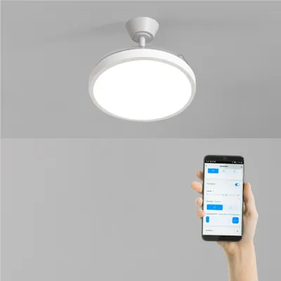 Produktbild von WIND CLEAR STUDIO - Deckenventilator 40W leise mit einziehbaren Flügeln und LED-Licht, verschiedene Größen