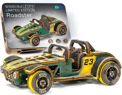 Produktbild von Wooden.City Holz Modellbau Roadster Limited Edition - 3D Puzzle Auto