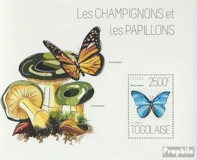 Produktbild von Briefmarken Togo 2013 Mi Block 845 (kompl. Ausgabe) postfrisch Pilze und Schmetterlinge