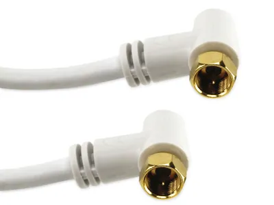 Produktbild von HAMA SAT-Antennenanschlusskabel, F-Stecker/F-Stecker, 90° weiß, 5,0m
