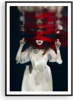 Produktbild von Gerahmtes Poster - Schwarzer Rahmen - Mädchen Rot Hut - 70x100 cm - Wand Bild - Wanddeko - Wandbilder - Kunstposter - Wandposter - Bilderrahmen - Bilder - Kunstdruck - Wandbild - P2BPA70x100-4305