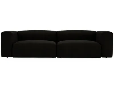 Produktbild von GrainGold 3-Sitzer Sofa Landi - Gepolstertes Sofa -Moderne Cord Sofa - Wohnzimmer Sofa - Schwarz (Lincoln 100)