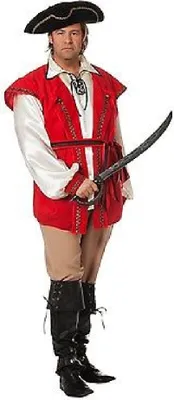 Produktbild von W5282-58 braun-rot Herren Piratenanzug Freibeuterkostüm Gr.58