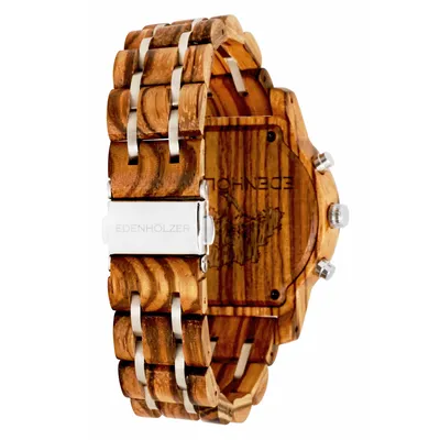 Produktbild von Edenhölzer Holzuhr Damen Armbanduhr Chronograph Holzarmbanduhr Bonaire Datumsanzeige