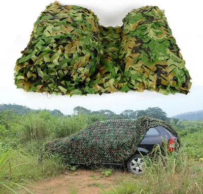 Image de Filet de camouflage 8m x8 Camouflage Net Forest Landscapes Protection visuelle Hunting Outdoor Protection solaire Woodland Army Camouflage Net Forest Surface pour loisirs Camping Bars Deko