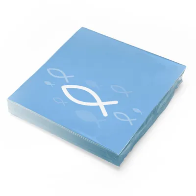 Produktbild von itenga Servietten Fisch HELLBLAU Weiß 30 x 30 cm 3-lagig 20 Stück