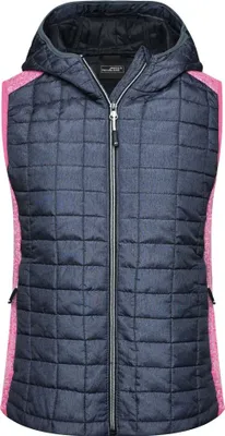 Produktbild von Weste im stylischen Materialmix pink-melange/anthracite-melange, Gr. S