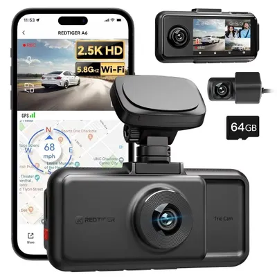 Zdjęcie produktu dla Kamera samochodowa, rozdzielczość 4K, system wielokamerowy, BEZ zestawu sprzętowego, bezpłatna karta TF 64 GB