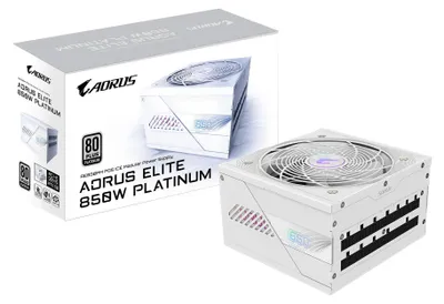 Image de GIGABYTE AORUS ELITE P850W ICE Power Supply - PCIe 5.0, 80 PLUS Platinum, Fully Modular Design, 120mm Fan, ATX 3.0 compatible, EU Plug