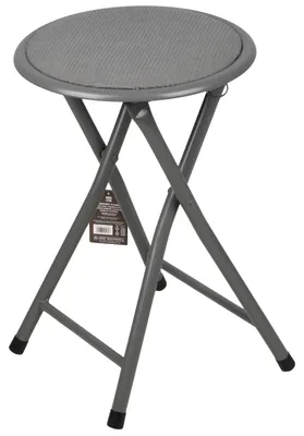 Produktbild von Urban Living Beistellhocker - dunkelgrau - Metall - 30 x 45 cm - klappbar - Wohnaccessoires