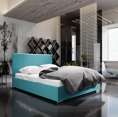 Obrázok produktu pre Manželská posteľ s úložným priestorom FLEK 6 - 140x200, modrá