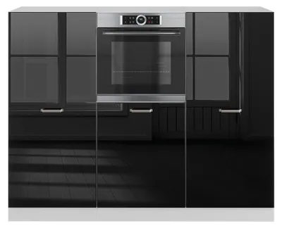 Produktbild von Einbauküche  Vicco R-Line Schwarz Hochglanz/Weiß 180 cm ohne Arbeitsplatte, Model 40991