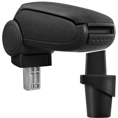 Image de [pro.tec] Accoudoir central pour VW Touran à partir de 2003 et VW Caddy (troisième génération, 2K à partir de 2003) - accoudoir avec compartiment de rangement - rembourré - textile - noir