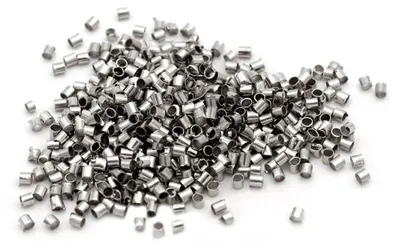 Produktbild von Vintageparts Quetschperlen Messing platinfarben 1,5mm 200 Stück Schmuckherstellung