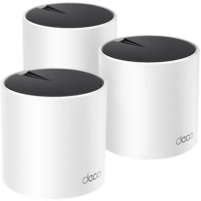 Zdjęcie produktu dla TP-Link DECO X55 (3-Pack), Biały, Wewnętrzny, Mesh router, Dual-band (2.4 GHz/5 GHz), Wi-Fi 6 (802.11ax), 3000 Mbit/s