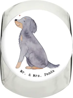 Produktbild von Mr. & Mrs. Panda Dose Gordon Setter Moment XL 2000ml - Weiß - Geschenk, glasbehälter, Aufbewahrungsdose, Glasdose, Jagdhund, Shetter, Vorratsglas, Keksdose