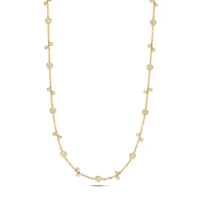 Produktbild von Funkelndes Feuer Atemberaubende 18 Karat (750) Gold Damen - Diamant Halskette Brillant-Schliff 0.78 Karat FG - SI1; TRS3736018KY