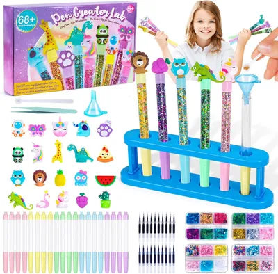 Productafbeelding van Knutselset voor kinderen, stiften maken, 20 stuks, 68 accessoires, voor knutselen