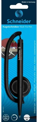 Image de Stylo à bille Schneider, Klick-Fix-Pen, M, avec cordelette, pack de 10, couleur:noir