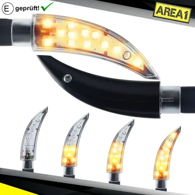 Produktbild von Area1 Motorrad LED Blinker E- Set (2 Stück) M8 mit Lauflichteffekt