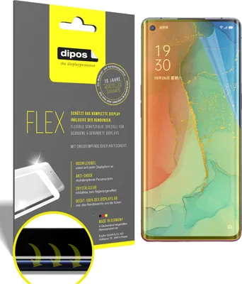 Produktbild von 3x Schutzfolie für Oppo Reno3 Pro 5G Folie, 100% Displayabdeckung, dipos Flex