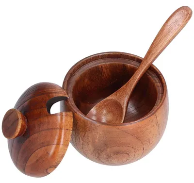 Immagine prodotto di Set di 2 contenitori per spezie con coperchio e cucchiaino in legno