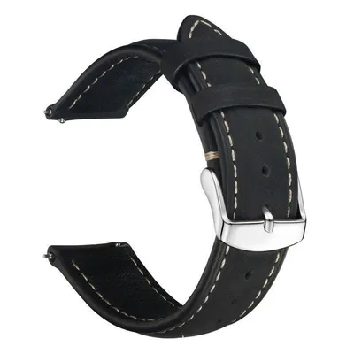 Immagine prodotto di Bracciale in pelle da donna per orologio, 18 mm, nero, con sistema di chiusura rapida