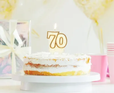 Produktbild von Kerze Zahl 70 Goldumriss Geburtstag 8cm