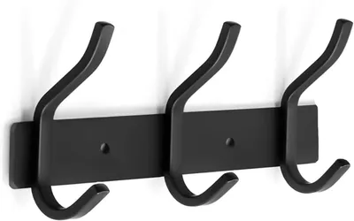 Imagen del producto de Percha de pared con 3 ganchos de acero inoxidable, color , ideal para dormitorios y baños