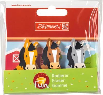 Immagine prodotto di 24XBRUNNEN 1027381 Radierer Pferde 3er