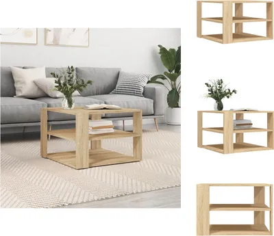 Image de vidaXL Table basse Chêne Sonoma 59,5x59,5x40 cm Bois composite - Tables basses