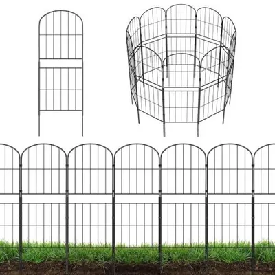 Zdjęcie produktu dla Ogrodzenie dekoracyjne metalowe 10 sztuk bariera dla zwierząt ogród