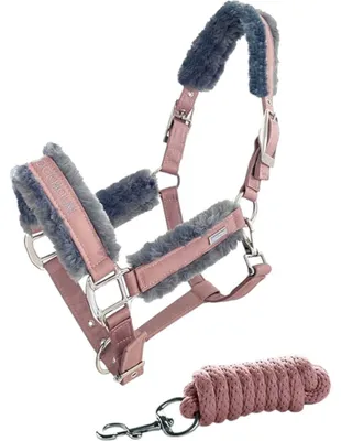 Produktbild von Equestrian Stockholm Halfter mit Strick Pink Fleecehalfter Pink Pony