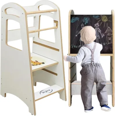 Productafbeelding van In hoogte verstelbare Montessori-leertoren voor baby's vanaf 1 jaar