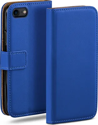 Produktbild von moex® Book Case kompatibel mit Apple iPhone 7 / iPhone 8 - Hülle 360 Grad klappbar, Blau