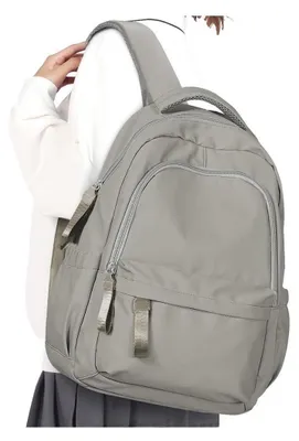 Produktbild von Schulrucksack Mädchen Jungen Rucksack Schule Teenager Wasserdicht 14 Zoll Laptopfach Grau 18,5L