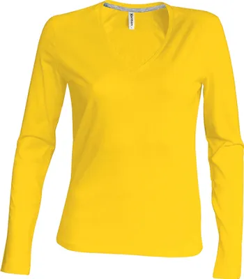 Immagine prodotto di Kariban T-shirt donna a maniche lunghe con scollo a V