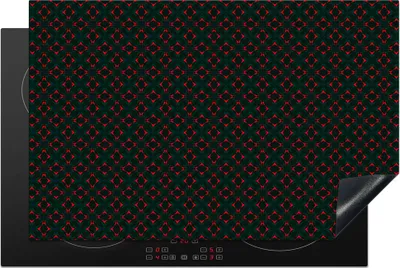 Produktbild von KitchenYeah© Herdabdeckplatte Muster - Rot - Dekoration , 80x52cm, Küche Deko, Glaskeramikkochfeld Herdabdeckung, Abdeckplatte fùr Kochfeld