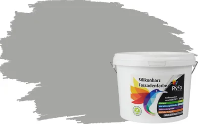 Produktbild von RyFo Colors Silikonharz Fassadenfarbe Lotuseffekt Trend Mausgrau 3l - bunte Fassadenfarbe, weitere Grau Farbtöne und Größen erhältlich, Deckkraft Klasse 1