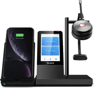 Produktbild von Yealink WH66 Mono UC Kopfhörer Kabellos Kopfband Büro/Callcenter USB Typ-A Bluetooth Ladestation Schwarz