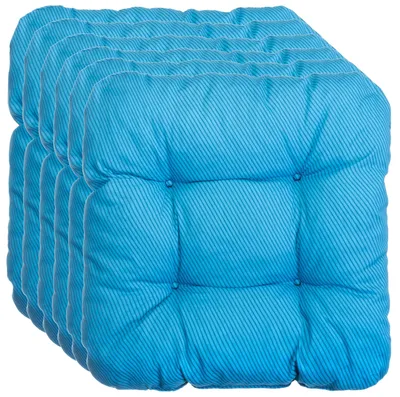 Obrázok produktu pre Sada 6 vankúšikov na stoličky s pruhovaným vzorom, 38 x 38 cm