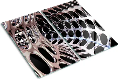 Produktbild von Tulup Glas-Herdabdeckplatte - 2x30x52cm - Glaskeramikkochfeld-Abdeckung Spritzschutz Zweiteilig Metalltunnel