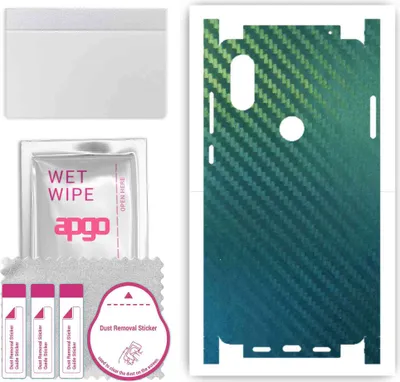 Produktbild von apgo Rückseite + Seiten Schutzfolie, Skin, kompatibel mit Xiaomi Mi Mix 2S, Hinten Displayschutzfolie aus Vinylfolie, kratzfest, einfache Montage - Kohlenstoff-Chamäleon CAKA1