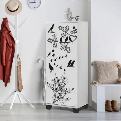 Immagine prodotto di Skye Decor, Filinta Manyas - Bianco, scarpiera, bianco, 100% pannelli truciolari rivestiti in melamina, 50 x 38 x 127 cm