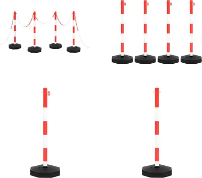 Immagine prodotto di vidaXL Set di pali per catene con 10 m di catena in plastica - Set di pali per catene - Set di pali per traffico - Set di pali per traffico - Set di pali per traffico