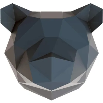 Image de Autocollant origami 3D « Ours noir » 100 x 105 cm