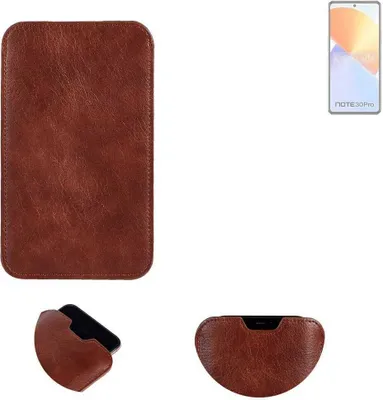 Produktbild von K-S-Trade Schutzhülle Handyhülle kompatibel mit Infinix Note 30 Pro Handytasche Kunstleder Sleeve in braun