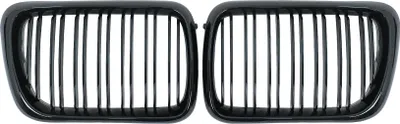 Produktbild von Kühlergrill Nieren Nierengrill für BMW 3er E36 LCI 11.1996–1999 Doppelstreifen Schwarz Glänzend
